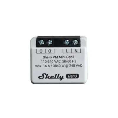 Shelly PLUS PM Mini Gen3 WiFi + Bluetooth modul fogyasztásméréssel